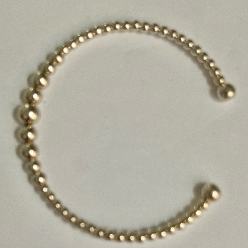 Solid Sterling Silver Ball Cuff Bangle Bracelet F… - image 7